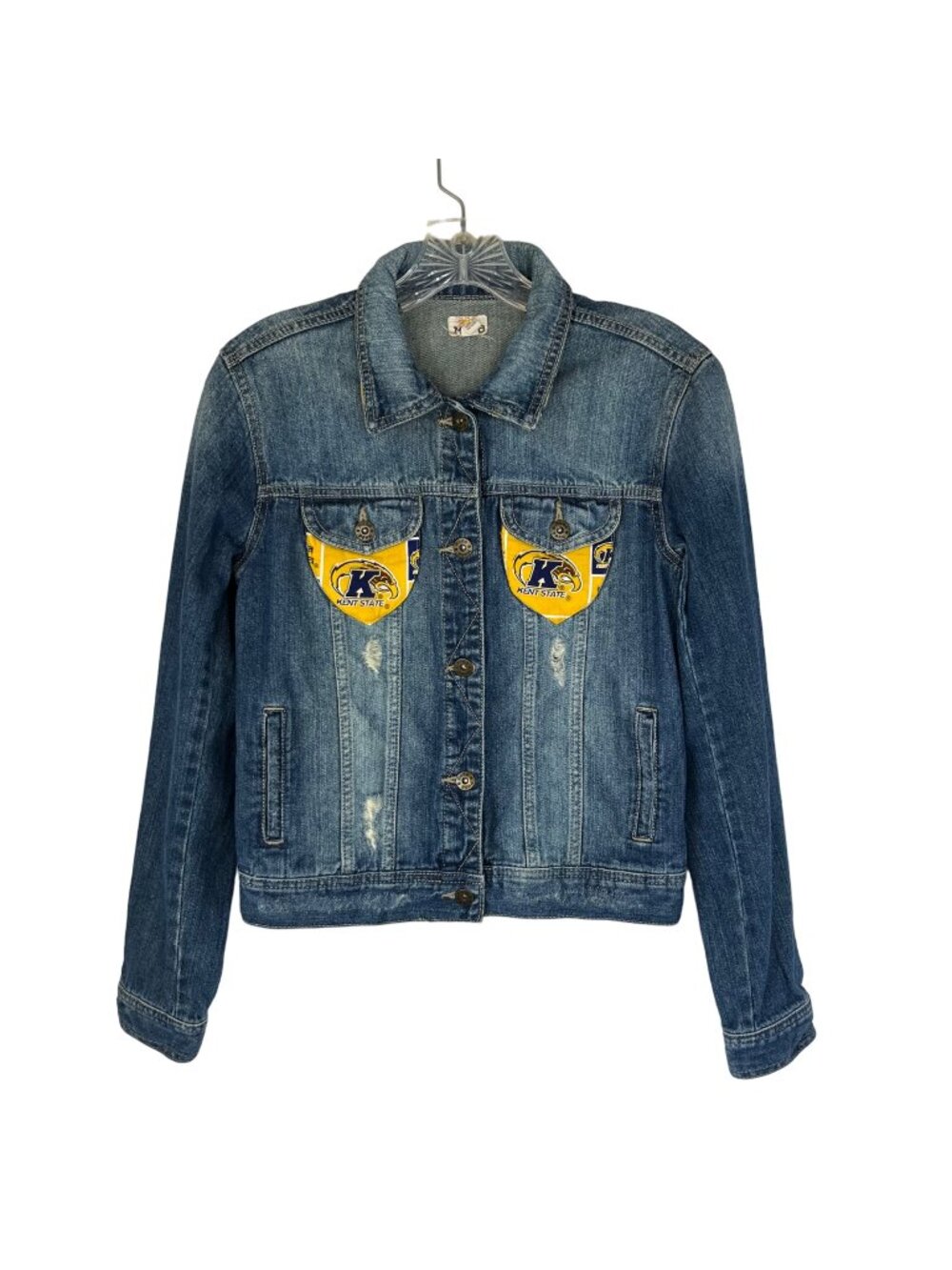 Mudd Kent State Custom‎ Made Denim Jean Jacket Womens Medium Distressed